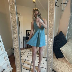 Teal halter neck babydoll dress from Urban Outfitters. Size small.